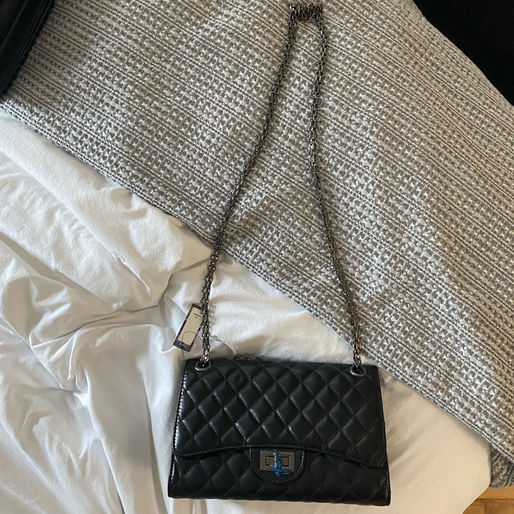 Black quilted crossbody bag